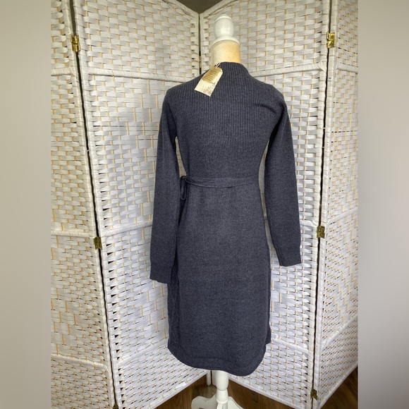 NWT Hem & Thread MIDI Wrap Sweater Dress V Neck Cable knit design True Wrap - Picture 14 of 17